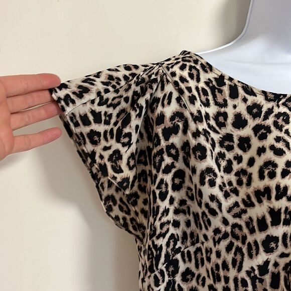 Womens PHILOSOPHY Leopard Print Short Sleeved Blouse Size Small - Picture 5 of 6